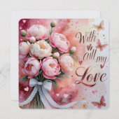 Zal al mijn liefde Valentijnsdag kaarten (Voorkant / Achterkant)