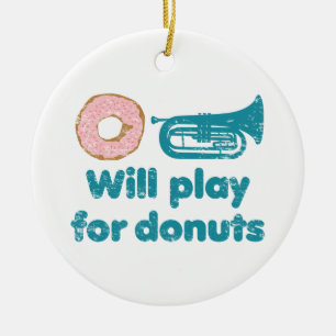 Zal Baritone spelen voor donuts Keramisch Ornament