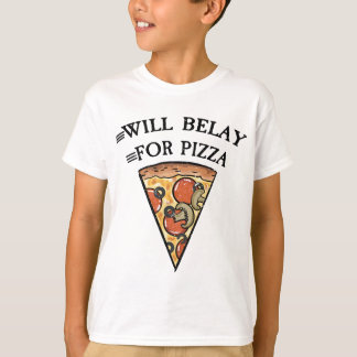 Zal belay voor pizza grappige klimcitaat t-shirt