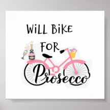 ZAL BIKE ZIJN VAN PROSECCO-POSTER