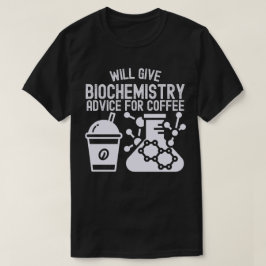 Zal biochemie advies geven voor koffie t-shirt