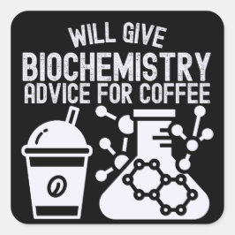 Zal biochemie advies geven voor koffie vierkante sticker
