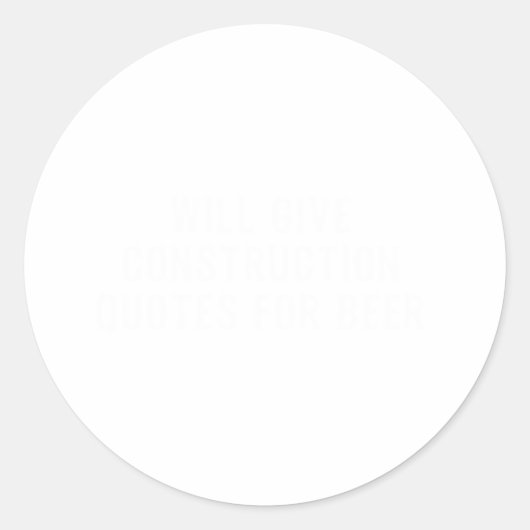 Zal bouwprijzen voor bier geven ronde sticker (Voorkant)