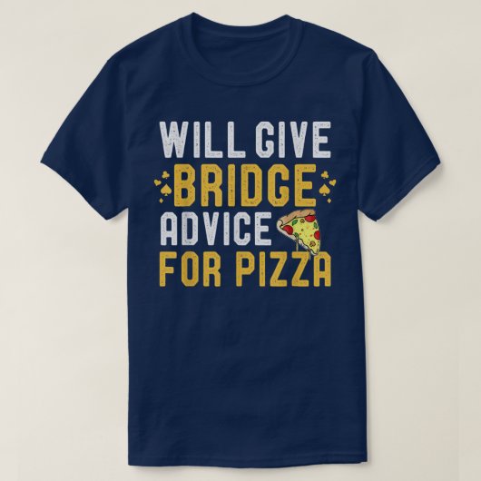 Zal Bridge Game Adviezen geven voor Pizza Funny Pi T-shirt (Design voorkant)