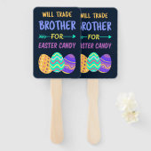 Zal broeder ruilen voor paasmaaltijd Snoep I Handwaaier (Voorkant en achterkant)