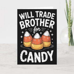 Zal Broer Ruilen Voor Halloween Snoepjes Matching Kaart