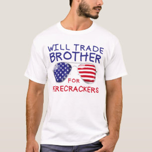 Zal Broer Ruilen Voor Vuurwerk Kinderen 4 Juli T-shirt