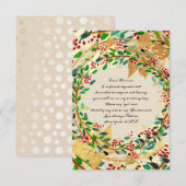 Zal bruidsmeisje goud bloemenivoor Stippen groen Kaart (Voorkant / Achterkant)