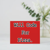 zal code schrijven voor pizza briefkaart (Staand voorkant)