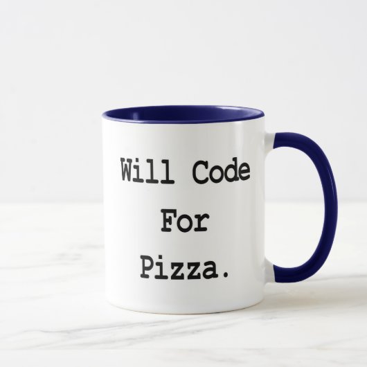 zal code schrijven voor pizza mok (Rechts)