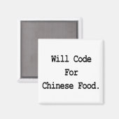 zal coderen voor Chinees eten Magneet (Voorkant / Achterkant)