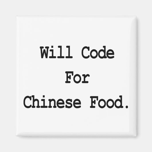 zal coderen voor Chinees eten Magneet (Voorkant)