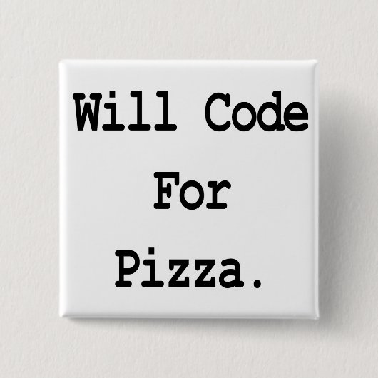 zal coderen voor pizza vierkante button 5,1 cm (Voorkant)
