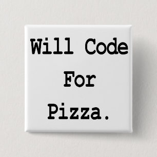 zal coderen voor pizza vierkante button 5,1 cm