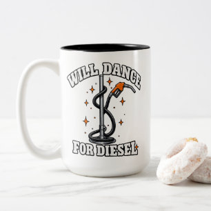 Zal Dansen Voor Diesel Grappige Trucker T-Shirt Tweekleurige Koffiemok