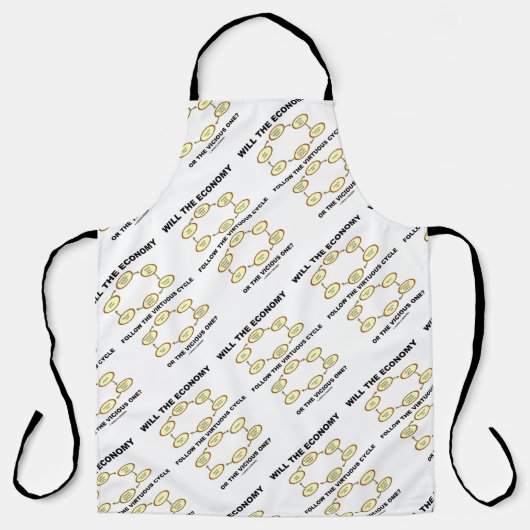 Zal de economie de vicieuze cirkel volgen? schort (Voorkant)