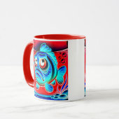 Zal de vis in de haak gaan liggen? mok (Voorkant links)