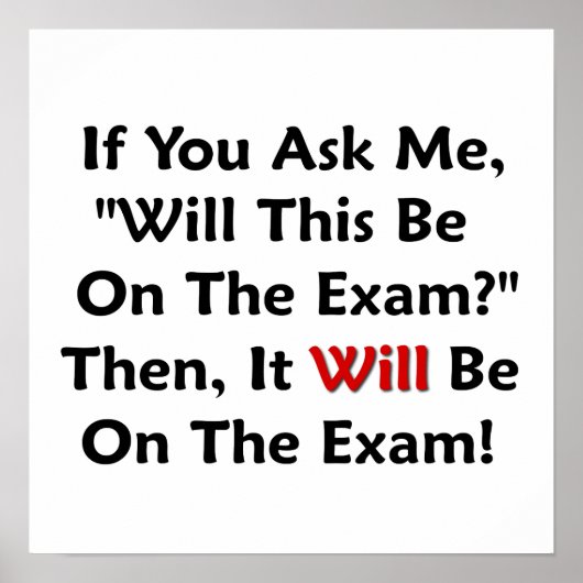 Zal dit op het examen staan? poster (Voorkant)