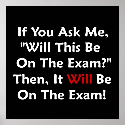 Zal dit op het examen staan? poster (Voorkant)