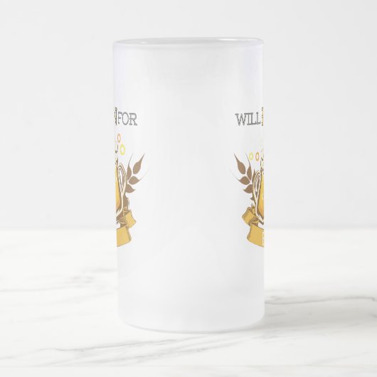 Zal draaien voor bier, lopend ontwerp matglas bierpul (Center)