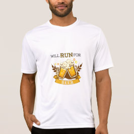 Zal draaien voor bier, lopend ontwerp t-shirt
