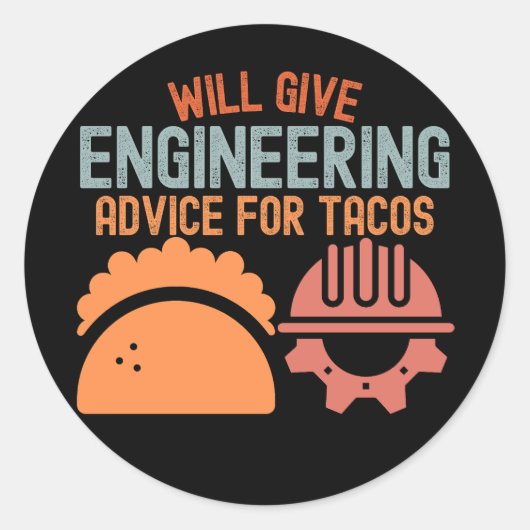 Zal Engineering advies geven voor Tacos Ronde Sticker (Voorkant)