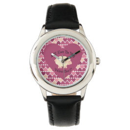 Zal Ewe mijn Valentijn zijn? Achtergrond hart Horloge