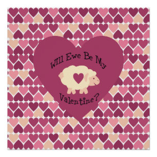 Zal Ewe mijn Valentijn zijn? Achtergrond hart Perfect Poster