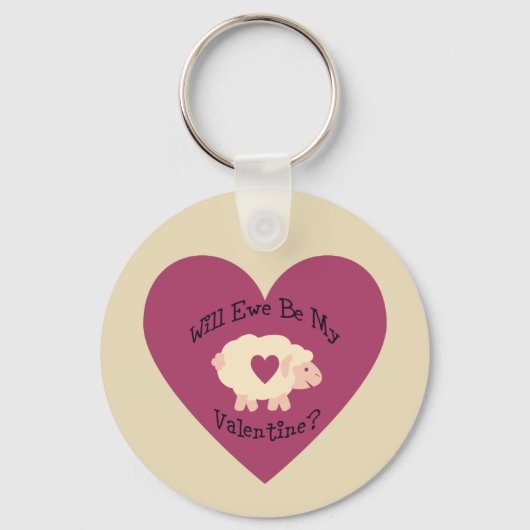 Zal Ewe mijn Valentijn zijn? Sleutelhanger (Voorkant)