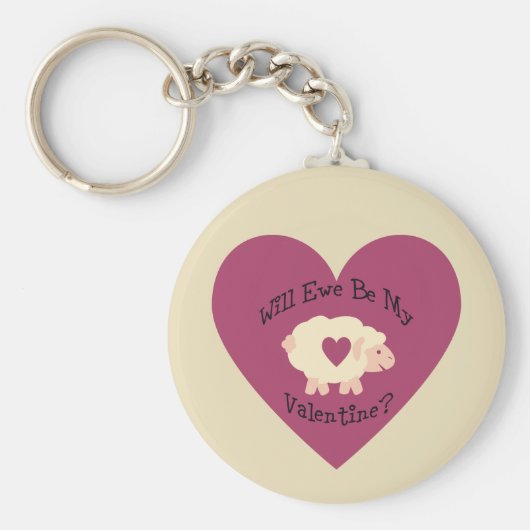 Zal Ewe mijn Valentijn zijn? Sleutelhanger (Voorkant)