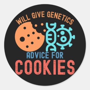 Zal genetisch advies geven voor koekjes ronde sticker