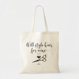 Zal haar stylen voor wijn kapper cadeau tote bag
