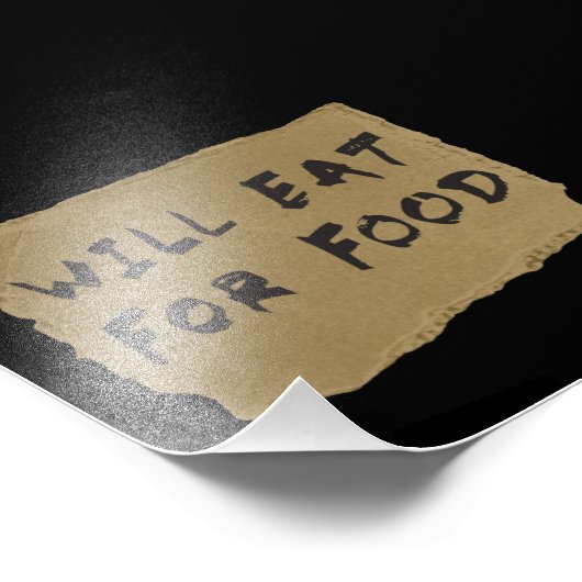 Zal het bord van het levensmiddelenkarton eten foto afdruk (Hoek)