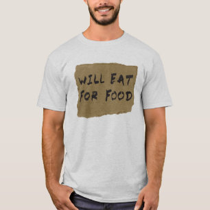 Zal het bord voor voedselkarton eten t-shirt
