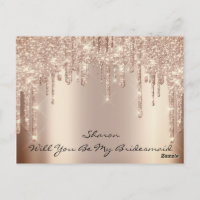 Zal het Bridesmaïde Roos Glitter Stations Spark Br