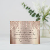 Zal het Bridesmaïde Roos Glitter Stations Spark Br Briefkaart (Staand voorkant)