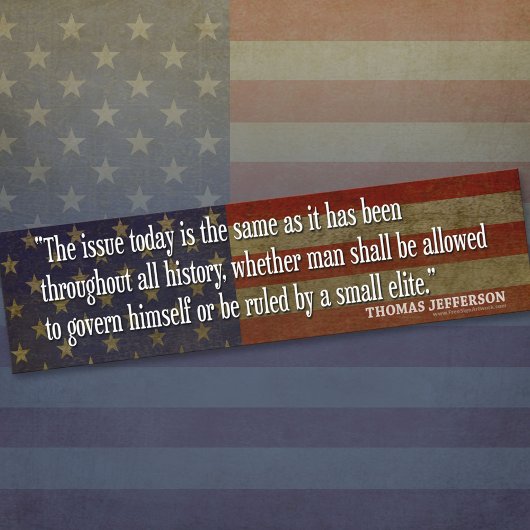 Zal het man worden bestuurd door de kleine elite? bumpersticker