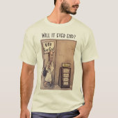 Zal het ooit Mannen T-Shirt Zand beëindigen (Voorkant)