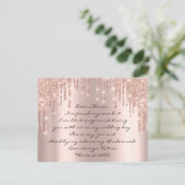 Zal het Roos van Bridesmaid Glitter in lichte opha Briefkaart (Staand voorkant)