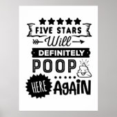 Zal hier weer poepen grappige badkamer toilet teke poster (Voorkant)