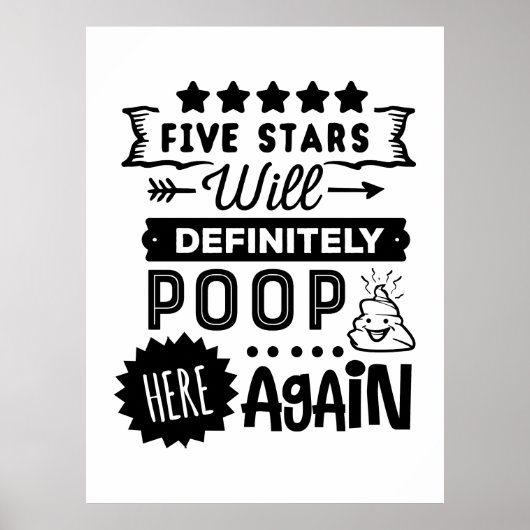 Zal hier weer poepen grappige badkamer toilet teke poster (Voorkant)