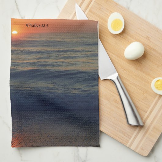 Zal ik de Bijbelverse met de oceaan zoeken? Theedoek (Quarter Fold)