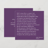 Zal ik dit vergelijken met een zomerdag? sonnet 18 (Voorkant / Achterkant)