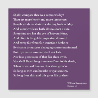 Zal ik dit vergelijken met een zomerdag? sonnet 18