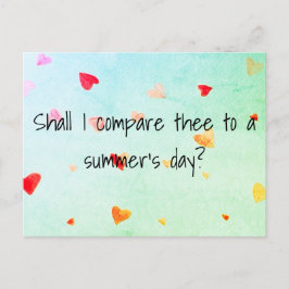 Zal ik dit vergelijken met een zomerdag? Sonnet 18 Briefkaart