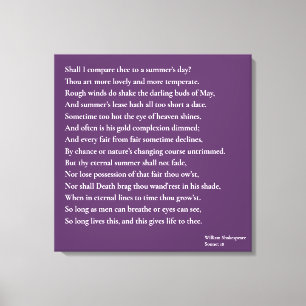 Zal ik dit vergelijken met een zomerdag? sonnet 18 canvas afdruk