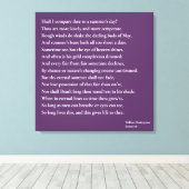 Zal ik dit vergelijken met een zomerdag? sonnet 18 canvas afdruk (Insitu (Houten vloer))