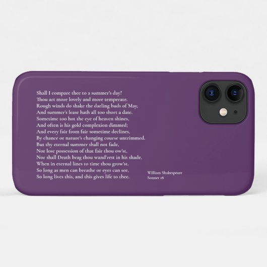 Zal ik dit vergelijken met een zomerdag? sonnet 18 Case-Mate iPhone case (Achterkant (horizontaal))