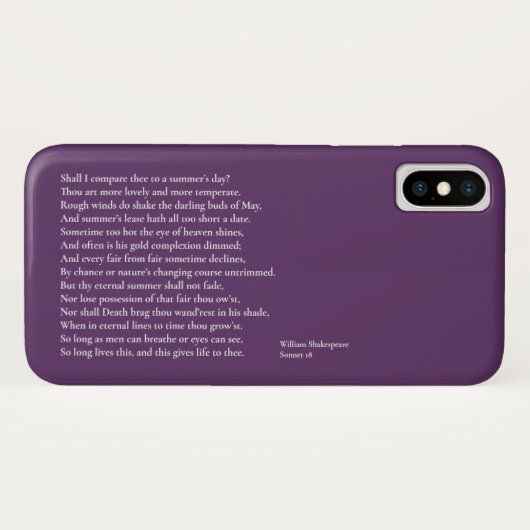 Zal ik dit vergelijken met een zomerdag? sonnet 18 Case-Mate iPhone case (Achterkant (horizontaal))