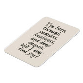 Zal ik ooit vreugde vinden? – Minimalistisch emoti Magneet (Linkerzijde)